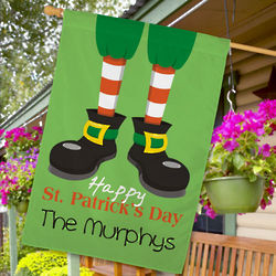 Personalized Leprechaun Legs St. Patrick's Day House Flag