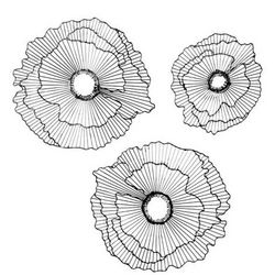 3 Floating Flowers Metal Wall Decor