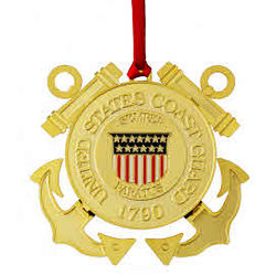 24K Gold Plated United States Coast Guard Ornament
