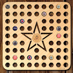 Army Star Beer Cap Map Bar Sign with Color Medallion