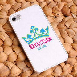 Personalized Always a Queen iPhone Case in White Trim