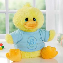 Baby Boy's Personalized Just Hatched Plush Duck Stuffed Animal