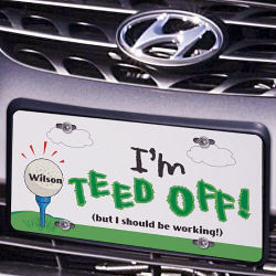 Teed Off Golfing License Plate
