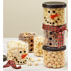 Popcorn Trio Snowman Canisters