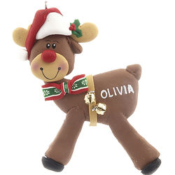 Personalized Flying Rudolph Reindeer Christmas Ornament