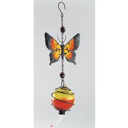 Metal Butterfly Hummingbird Feeder with Glass Orb
