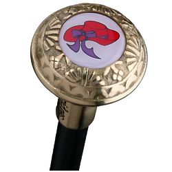 Red Hat Brass Doorknob Handle Walking Stick