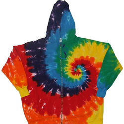 Rainbow Spiral Tie Dye Zipper Hoodie
