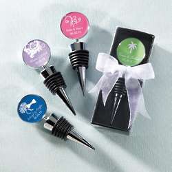 Wine Bottle Stopper Favors with Personalized Label