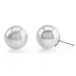 9mm White Freshwater Pearl Stud Earrings