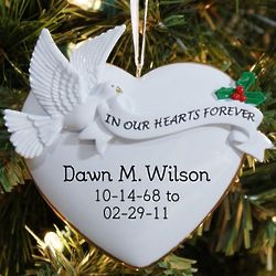 In Our Hearts Personalized Ornament