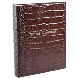 Hand Bound Crocodile Embossed Leather Wine Dossier