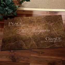 Peaceful Welcome Personalized Doormat