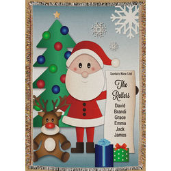 Personalized Santa's Nice List Tapestry Throw Blanket