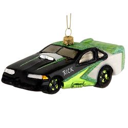Personalized Sleek Race Car Christmas Ornament