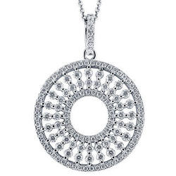 Sterling Silver and Cubic Zirconia Open Sun Necklace