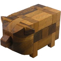 Pig Kumiki 3D Brain Teaser Wooden Puzzle