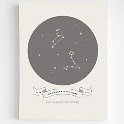 Personalized Love is Written in the Stars Canvas Wall Art
