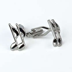 Musical Note Cufflinks with Engraved Box