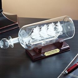 USS Constitution Glass Ship in a Bottle