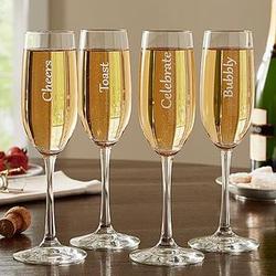 Personalized Cheers Champagne Flutes