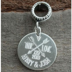 True Love Arrows Personalized Engraved Charm Bead