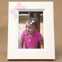 Personalized Hand-Painted Bow Picture Frame