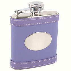 Personalized 2.5 oz. Lavender Leather Flask