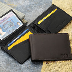 Bi-fold Genuine Leather Wallet with Debossed Monogram