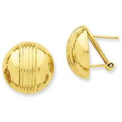 14k Gold Round Button Earrings