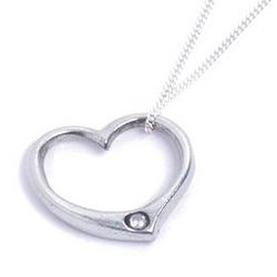 10th Anniversary Tin & Diamond Heart Necklace