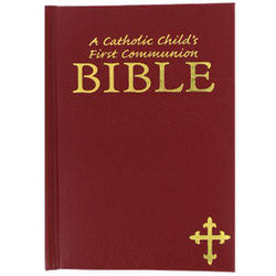 Catholic Child's First Communion Bible in Burgundy