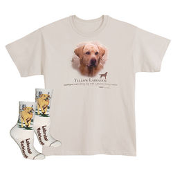 Men's Yellow Labrador Dog Breed T-Shirt and Socks