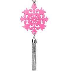 Tassel Necklace with Acrylic Design