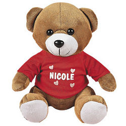 Plush Valentine Bear with Personalized T-Shirt