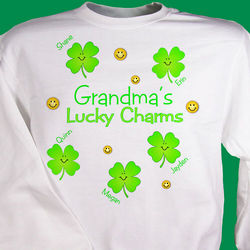 Lucky Charm Shamrocks Personalized Sweatshirt