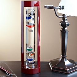 Galileo Thermometer in Cherry Wood Stand