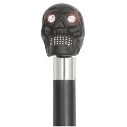 Black Skull Head Cane with Swarovski Crystal Eyes and Teeth