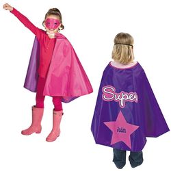 Personalized Girl's Superhero Cape and Mask
