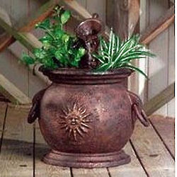 Copper Kettle Fountain with Planter