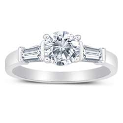 Sterling Silver Brilliant-Cut Cubic Zirconia Engagement Ring
