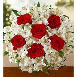 Glad Tidings Rose and Peruvian Lily Bouquet