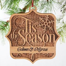 Tis the Season Personalized Wood Ornament