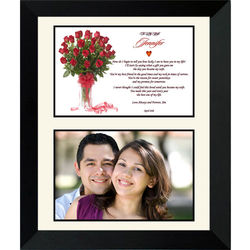 Personalized Love Poem for Wife in Frame with Photo Opening
