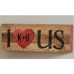 Personalized I Love Us Wood Plaque