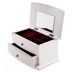Personalized Elegant White Jewelry Box