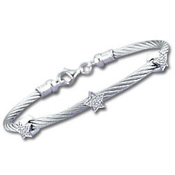Stainless Steel Diamond Star Bracelet