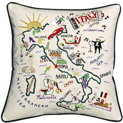 Hand-Embroidered Country Pillow