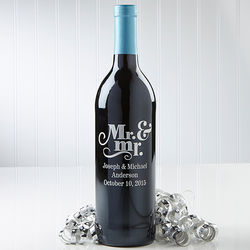 Mr. and Mr. Personalized Wine Bottle