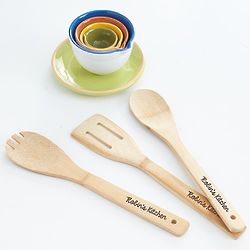 Personalized Bamboo Cooking Utensil Set